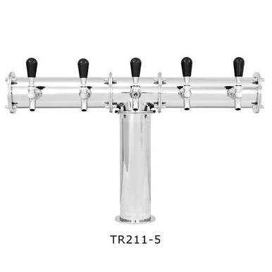 Terra Draft Beer Tower - Stainless Steel - 3 3/16" Column - Glycol Cooled - 2 to 8 Faucets