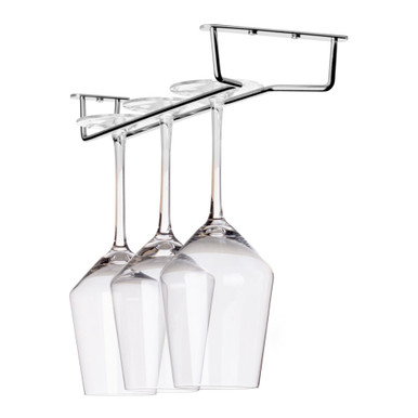 Hanging Glass Rack - Polished Stainless Steel - 12"L
