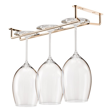 Hanging Glass Rack - Polished Brass - 12"L