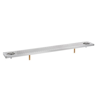 8" Wide Drip Tray With Dual Glass Rinsers - 62"