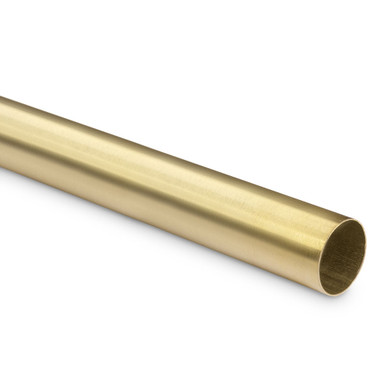 Bar Foot Rail Tubing - Satin Brushed Brass - 1.5" OD - 6 ft