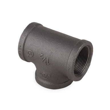 Tee Fitting - Black Pipe Foot Rail - 1.5" ID