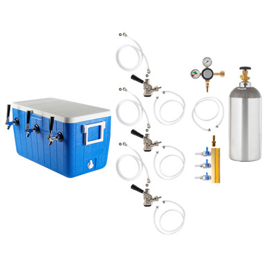 【KOOLOSET】Underground Box Half Tee Triple Faucet Jockey Box - 50' Coils - Complete Kit