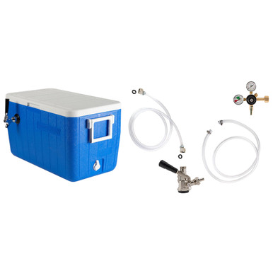 Single Faucet Jockey Box - 70' Coil - Complete Kit Without CO2 Tank