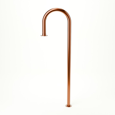 Floor Mounted Candy Cane Service Bar Rail - 2" OD - Sunset Copper