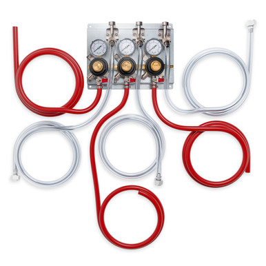 BevRite 3-Way Secondary Air Regulator Panel With Hose Kit