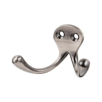 Bar Face Purse & Coat Hook - Double - Pewter
