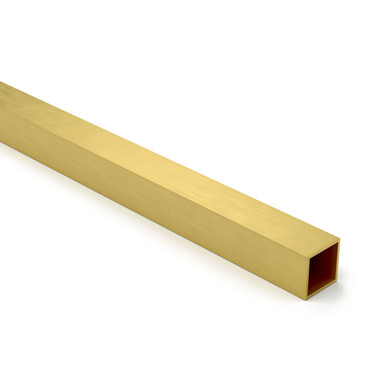 Bar Foot Rail Tubing - Satin Brushed Brass - 1.5" - Square