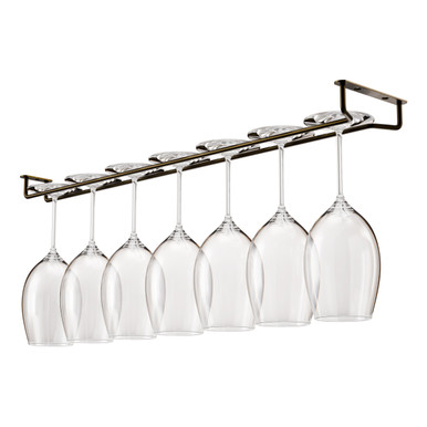 Hanging Glass Rack - Antique Brass - 24"L