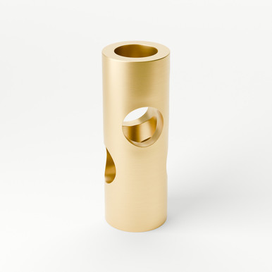 6-Way Knuckle Joint Connector - Satin Brushed Brass - 5/8" OD