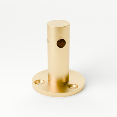 Gallery Rail End Bracket - Satin Brushed Brass - 1/4" OD