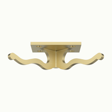 Double Undermount Purse & Coat Hook - Satin Brushed Brass