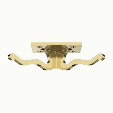 Double Undermount Purse & Coat Hook - Polished Brass