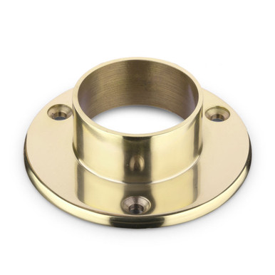 4" Wall Flange - Shelving - Polished Brass - 2" OD