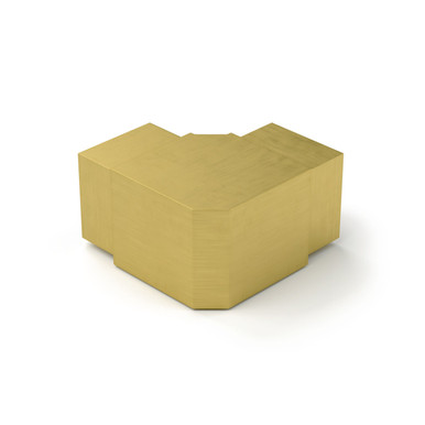 Flush Elbow Fitting 90 Degree - Shelving - Satin Brushed Brass - 1.5" - Square