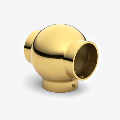 Ball Tee - Polished Brass - 1.5" OD