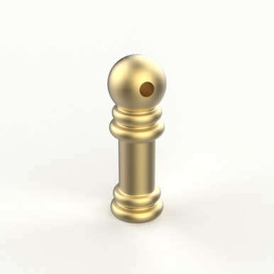 Pawn Gallery Rail End Bracket - Satin Brushed Brass - 1/4" OD