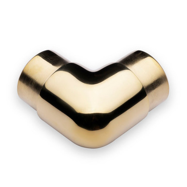 Shelving  - Flush Elbow Fitting 90 Degree - Polished Brass - 1.5" OD