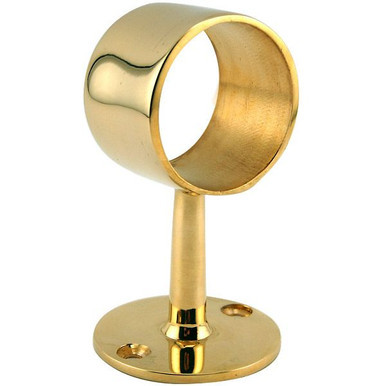 Flush Center Post - Polished Brass - 2" OD