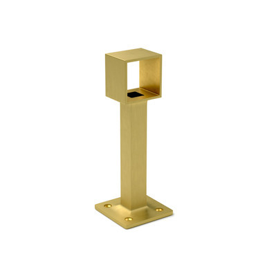 Center Post Bracket - Satin Brushed Brass - 1.5" - Square