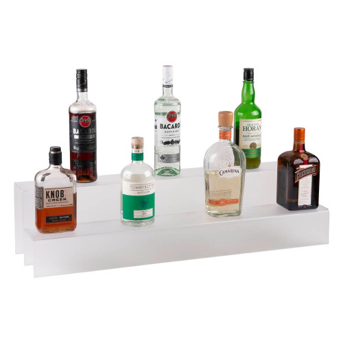 34-inch 2 Tier Liquor Bottle Shelf - Translucent