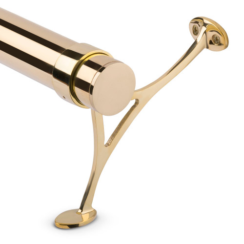 Combination Foot Rail Bracket Polished Brass 2" OD