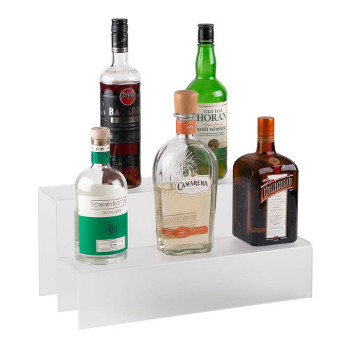 18-inch 2 Tier Liquor Bottle Shelf - Translucent