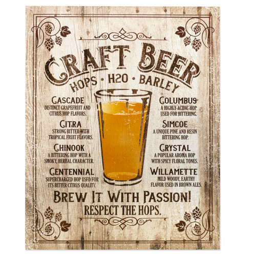 Brew It With Passion Metal Bar Sign