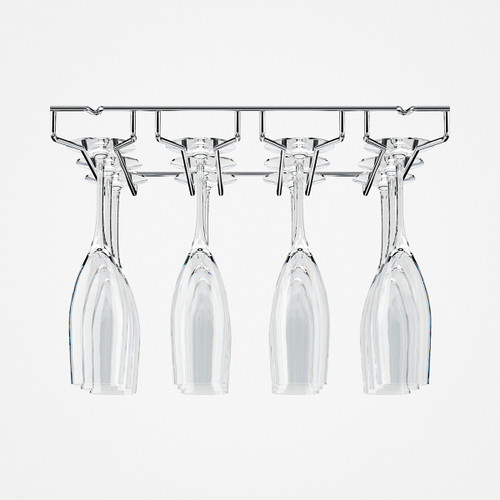 Hanging Champagne Glass Rack - 4 Channel - Polished Stainless Steel