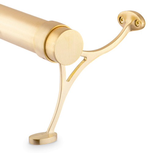 Combination Foot Rail Bracket Brushed (Satin) Brass 2" OD