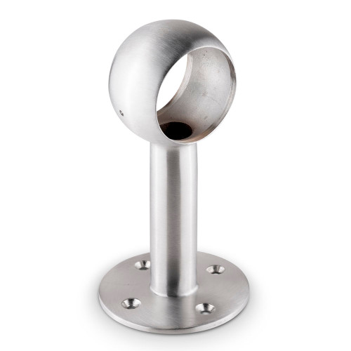 Rounded Center Post Bracket - Brushed (Satin) Stainless Steel - 2" OD