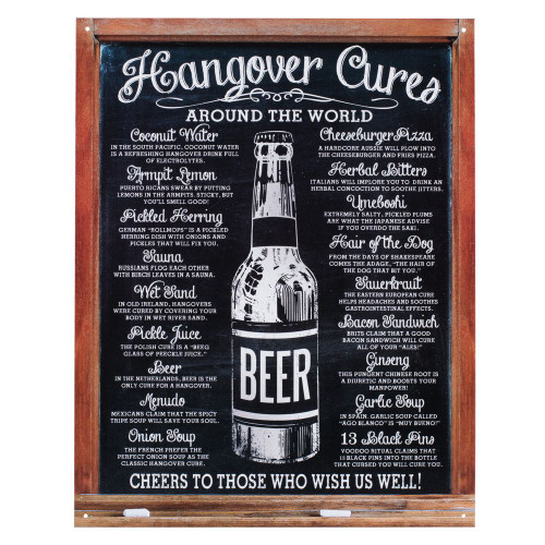 Hangover Cures Metal Bar Sign