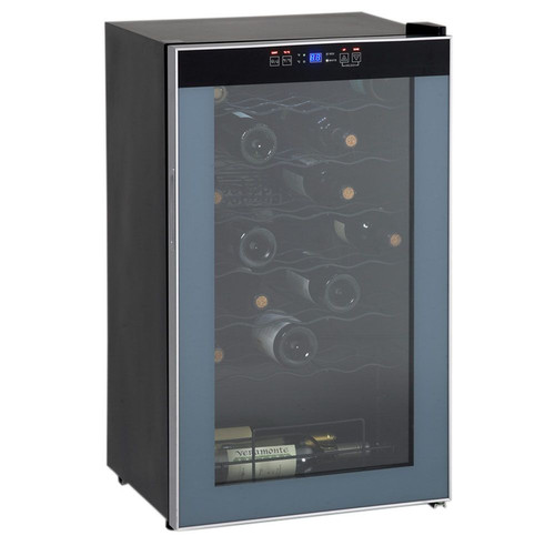 34 Bottle Wine Cooler - Black Cabinet - Glass Door