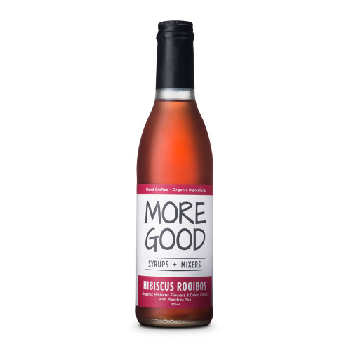 More Good Handcrafted Organic Hibiscus Rooibos Cocktail Mixer & Soda Syrup - 375ml
