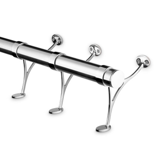Polished Stainless Steel Bar Foot Rail Kit