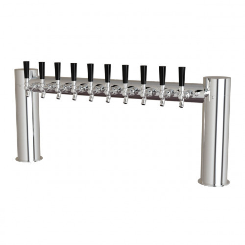 Double Pedestal Pass Thru Draft Beer Tower - Glycol Cooled - 8 to 14 Faucets
