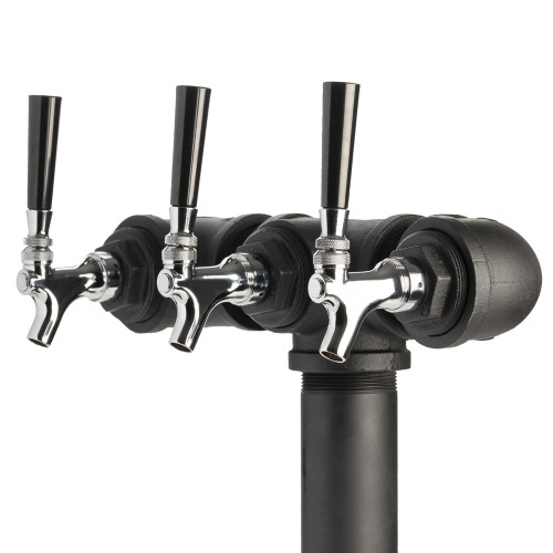 Draft Beer Tower - Black Iron - Triple Tap - Standard Faucet