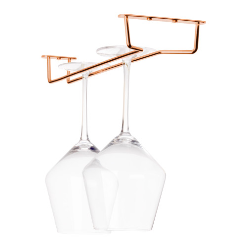 Glass Hanger Rack Copper Plated 12"L