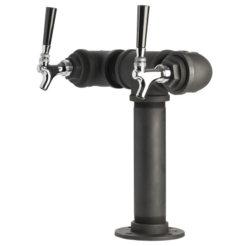 Draft Beer Tower - Black Iron - Double Tap - Standard Faucet