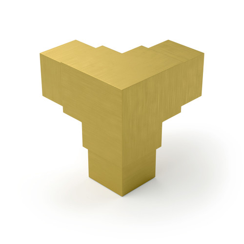 Square Flush Side Elbow - Satin Brushed Brass - 1.5" OD