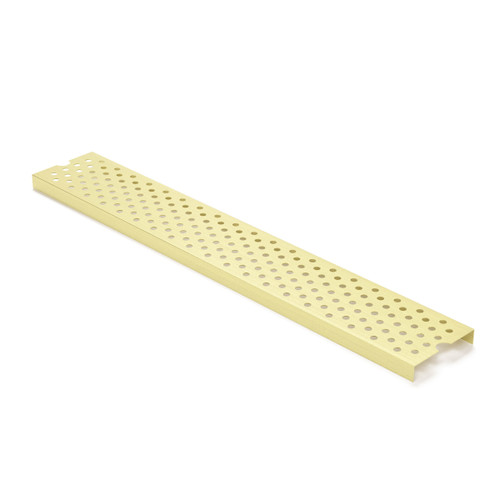 Brushed Brass Cerakote Perforated Drip Tray for Double Hem Drink Rail