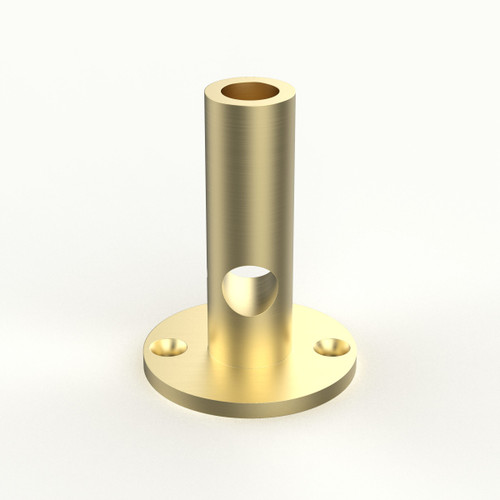 Double Point Knuckle Flange - Satin Brushed Brass - 5/8" OD