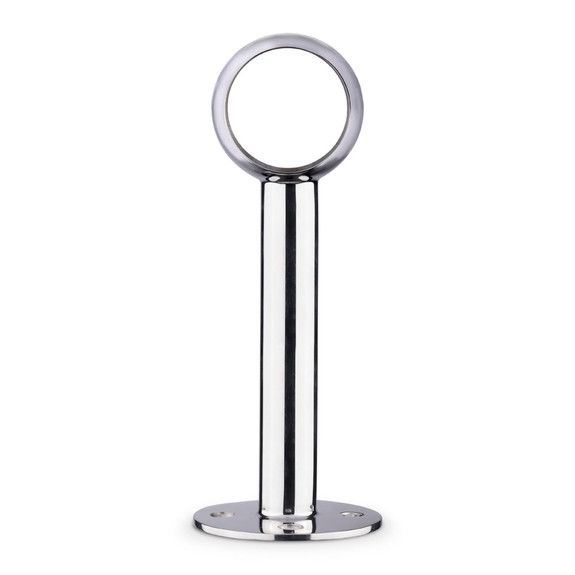 Tall Rounded Center Post Bracket - Polished Stainless Steel - 2" OD