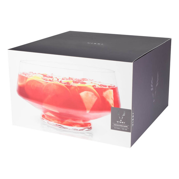 Viski Raye Footed Glass Punch Bowl 2.56 Gallons