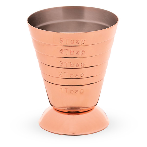 Barfly�� Footed Bar Measuring Cup Jigger - Copper Plated Stainless Steel - 2.5 oz with Fill Lines