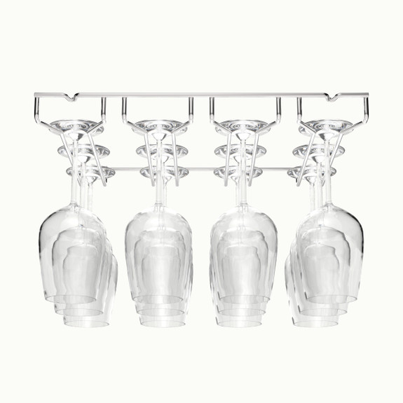 Hanging Glass Rack - 4 Channel - Polished Stainless Steel
