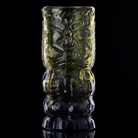 Andrew Iannazzi Handcrafted Mold Blown Colored Glass Tiki Mugs - Set of 4
