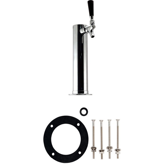 Single tap chrome beer tower w/ Rubber Gasket