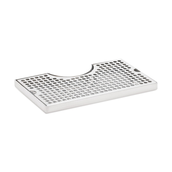 12" Surface Mount Drip Tray - Stainless Steel - No Drain - Tower Cutout
