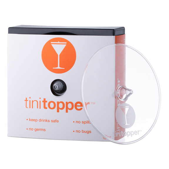 TiniTopper Drinkware Covers - Prevents Spills & Protect Your Drink - Includes 8 Covers with Holder